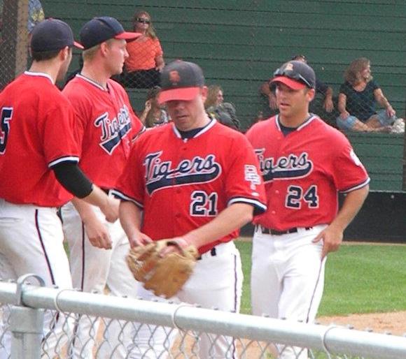 Shane Hofmann gets the Tigers back in the dugout against Henderson on June 19