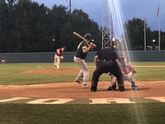 Jack Kruger pitches to Scott Hollingsworth at Jordan