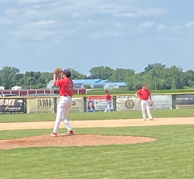 Jake Mercado pitching at St. Clair