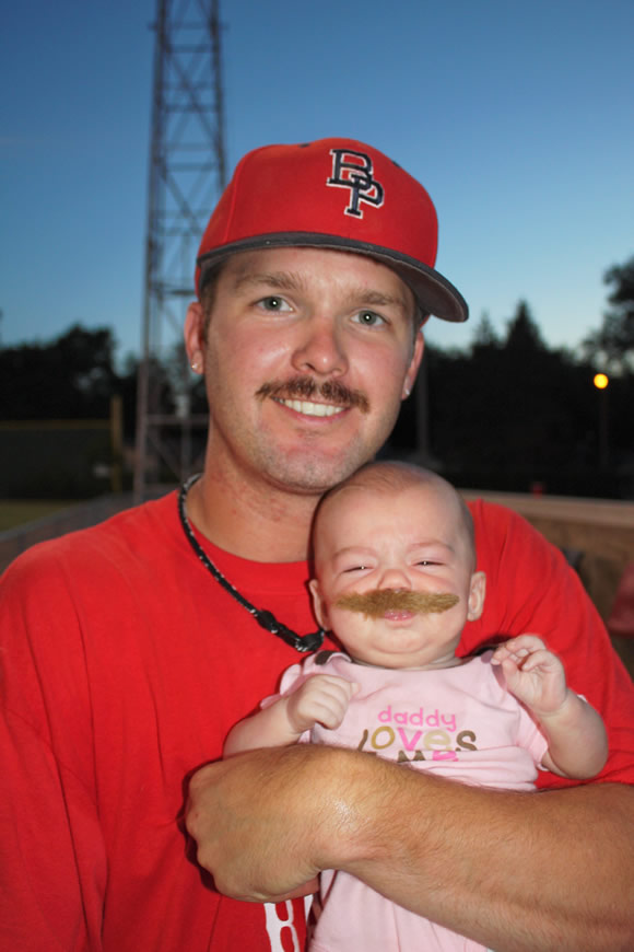 2010 Mustache Night winner Nick Volek - and daughter Presley